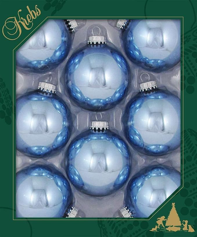 Christmas By Krebs 2 5/8" (67mm) Seamless Glass Ornament [8 Pieces], Decorated Designer Heirloom | Amazon (US)