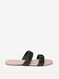 Faux-Leather Ruched Sandals for Women | Old Navy (US)