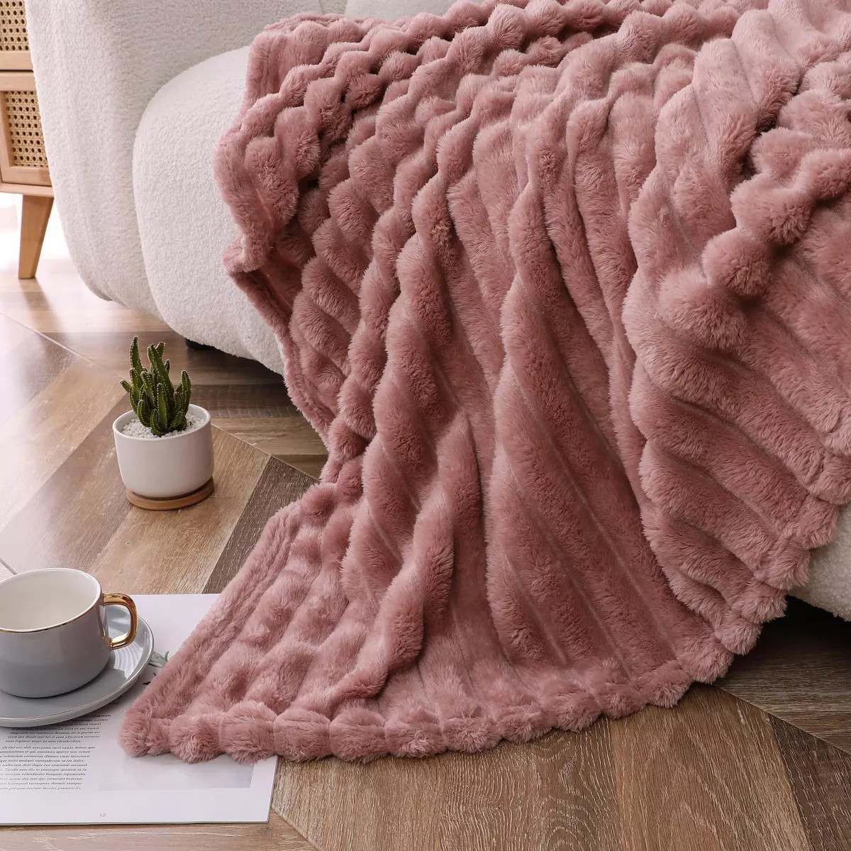 Kate Aurora Modern Lux Ultra Soft & Plush Ribbed Accent Throw Blanket - 50 in. W x 60 in. L | Target