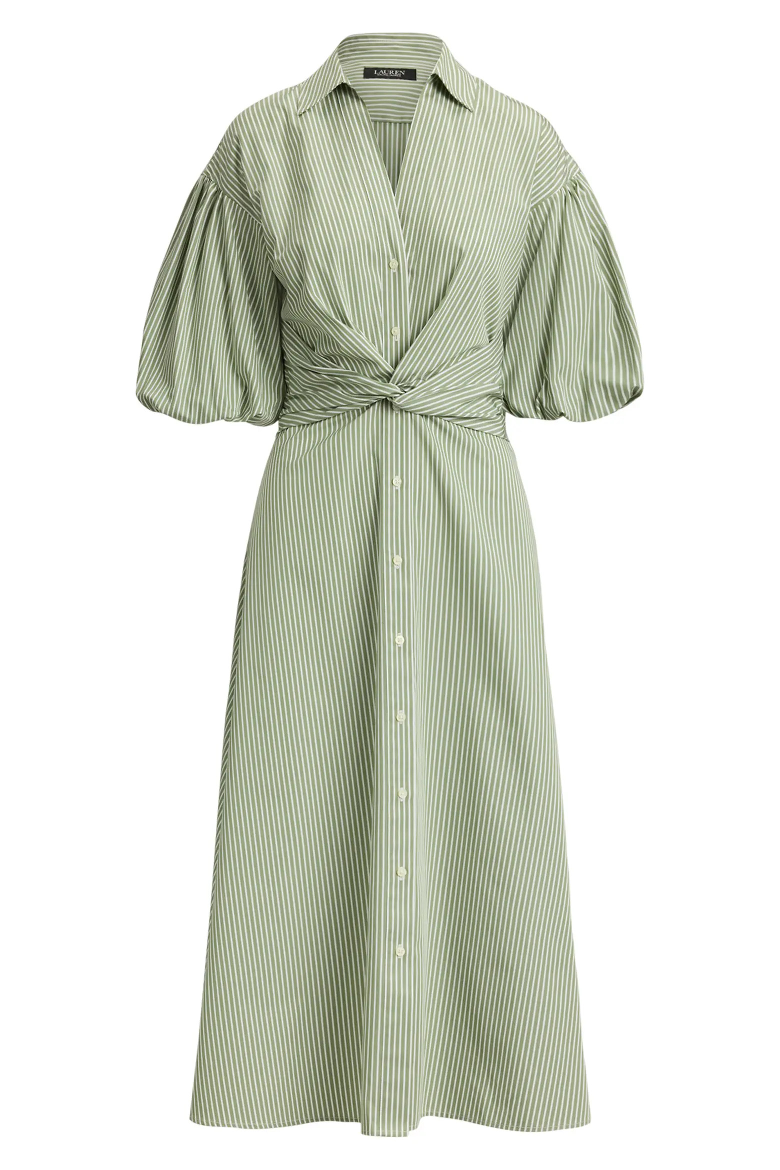 Stripe Bubble Sleeve Cotton Broadcloth Shirtdress (Women) | Nordstrom | Nordstrom