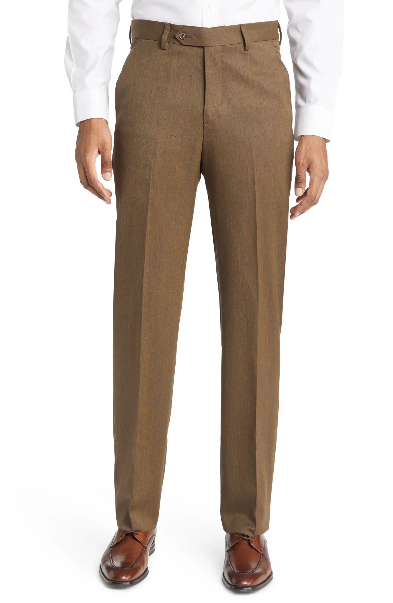 Berle Flat Front Classic Fit Wool Gabardine Dress Pants | Nordstrom | Nordstrom