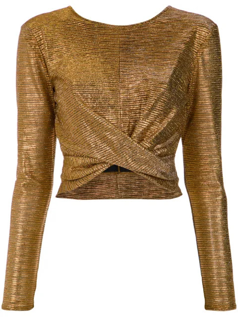 Blusa metalizada com nó | FarFetch BR