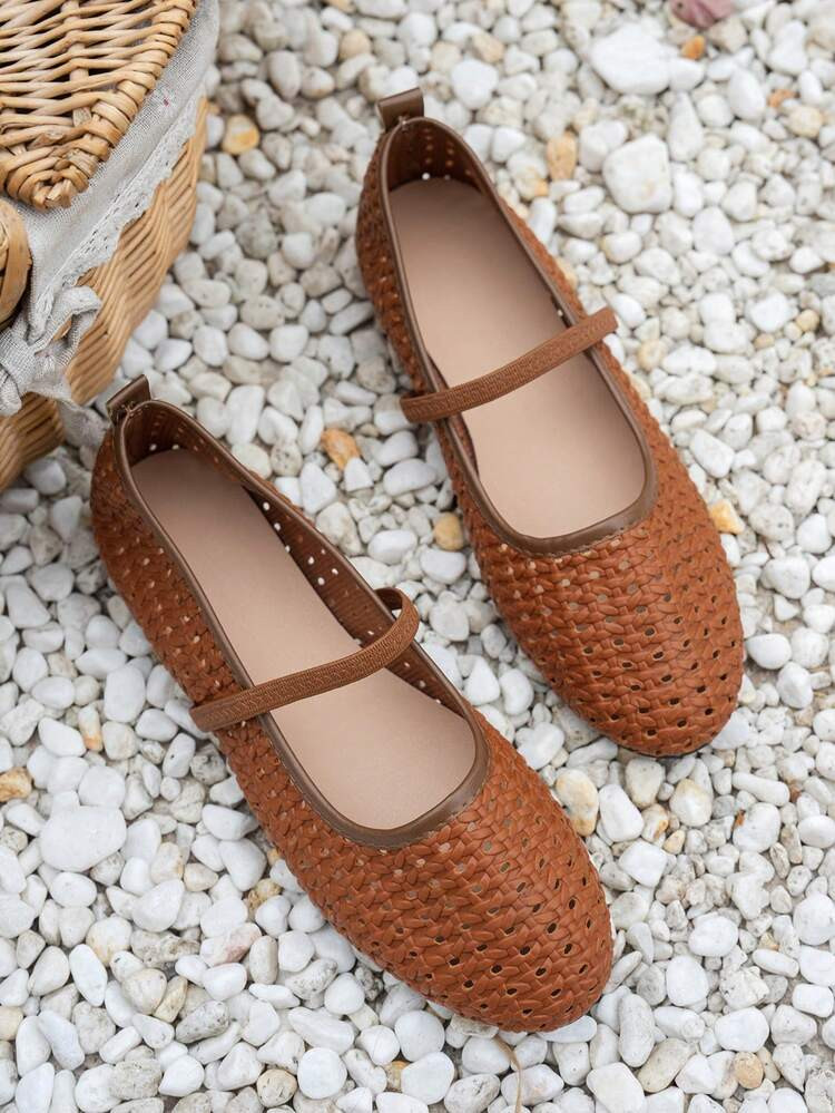 Women's Solid Color Hollow Out Buckle Office Shoes | SHEIN