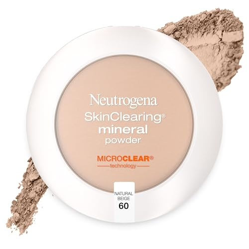 Neutrogena SkinClearing Mineral Acne-Concealing Pressed Powder Compact, Shine-Free & Oil-Absorbing Makeup with Salicylic Acid to Cover, Treat & Prevent Breakouts, Natural Beige 60,.38 oz (Pack of 2) | Amazon (US)