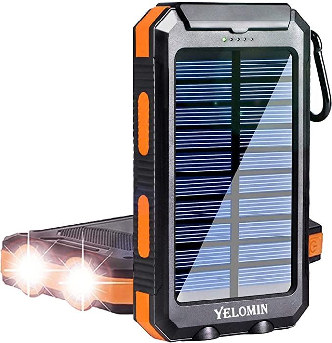 Solar Charger, YELOMIN 20000mAh Portable Camping Waterproof Solar Power Bank for Cellphones, Outd... | Amazon (US)