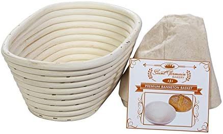(10 x 6 x 4 inch) Premium Oval Banneton Basket with Liner - Perfect Brotform Proofing Basket for ... | Amazon (US)