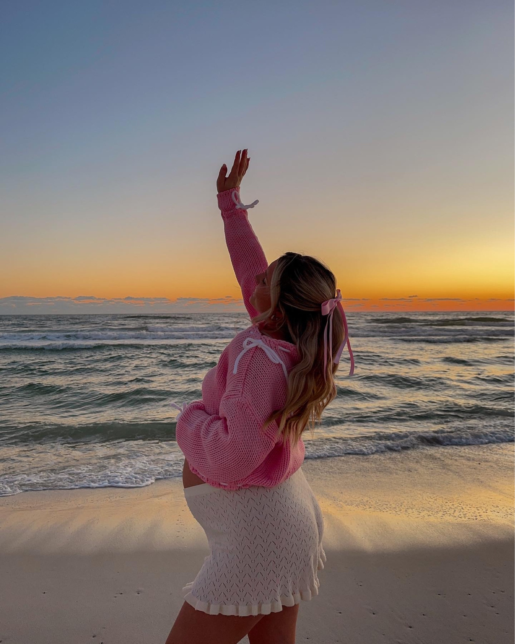 Cozy knit sweater from Amazon and knit shorts from princess Polly the perfect beach sunset outfit! 

#LTKSeasonal #LTKfindsunder100 #LTKstyletip