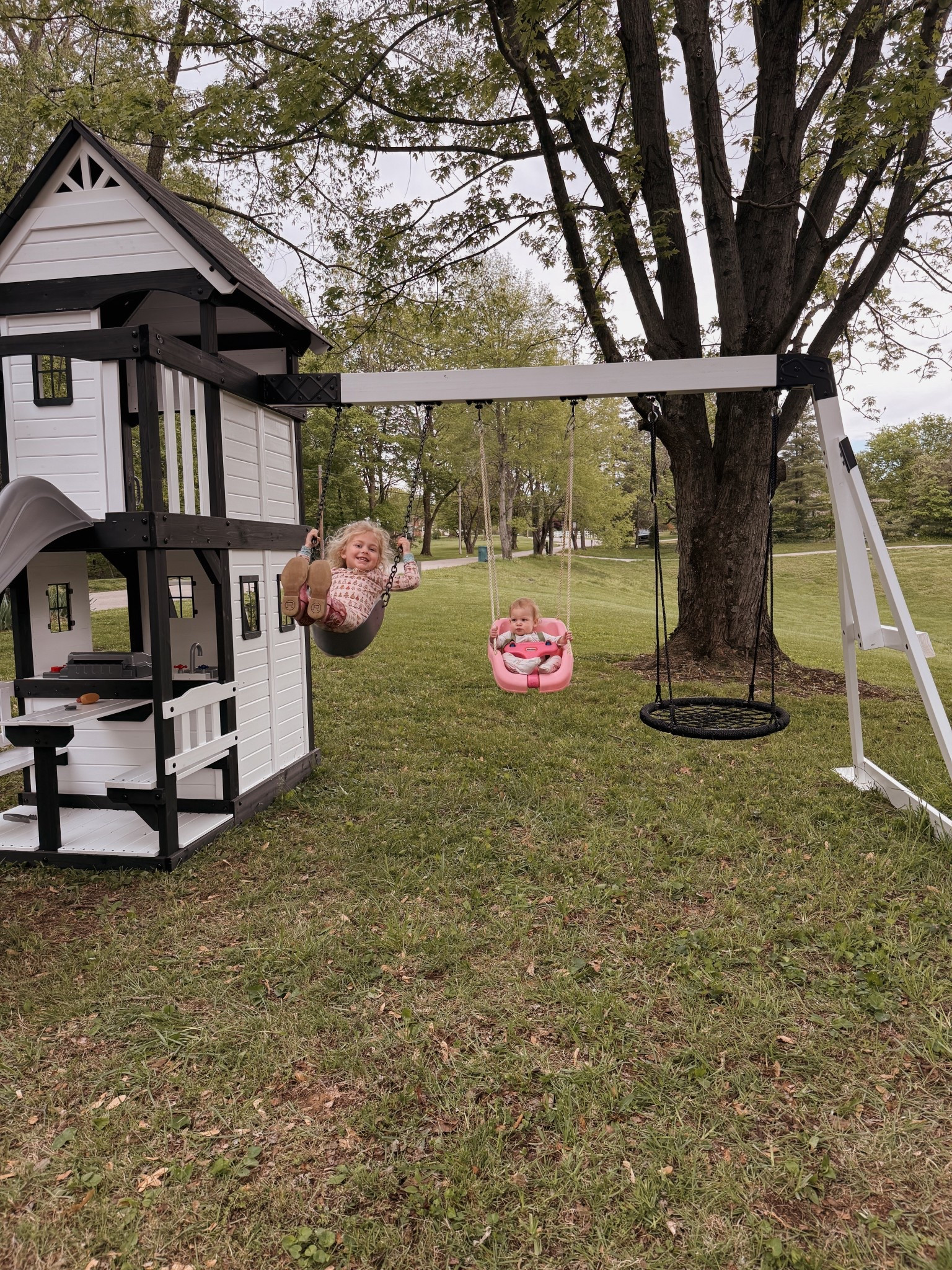 Backyard Blast!!! 
swings ✔️
saucer✔️
clubhouse✔️
chalkboard✔️
grill✔️
slide✔️
rockwell✔️
aesthetically pleasing ✔️✔️✔️




#LTKFamily #LTKSeasonal #LTKKids