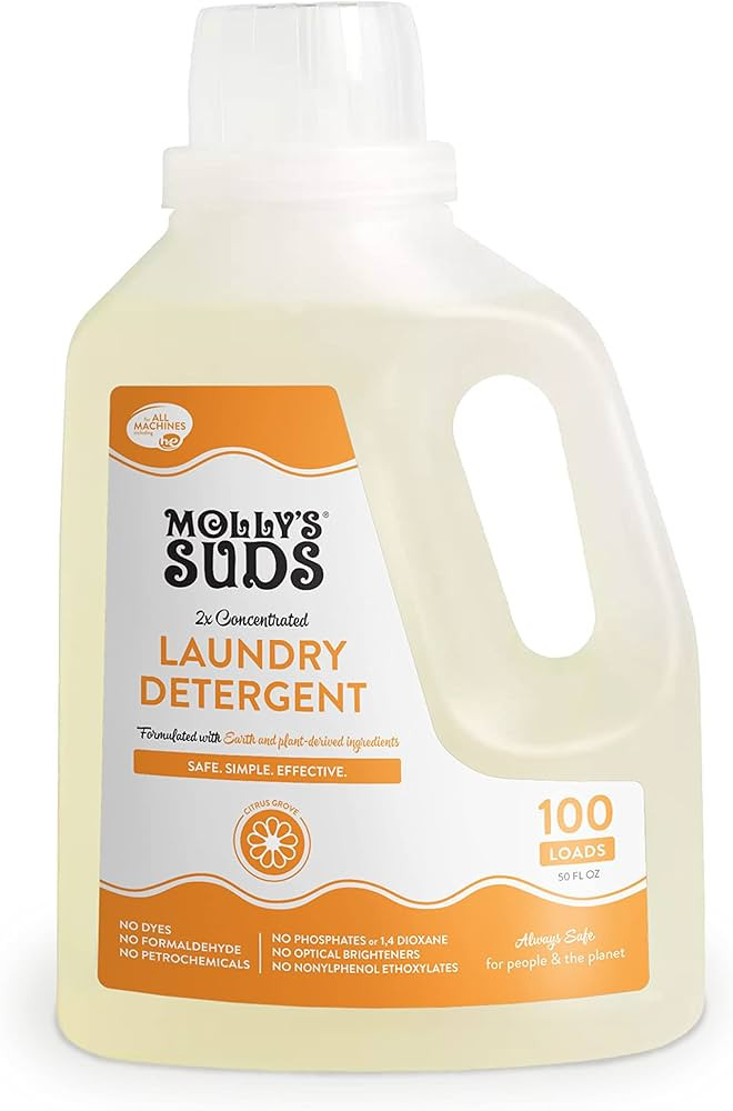 Molly's Suds Liquid Laundry Detergent | Natural Laundry Detergent Soap for Sensitive Skin, 2x Con... | Amazon (US)