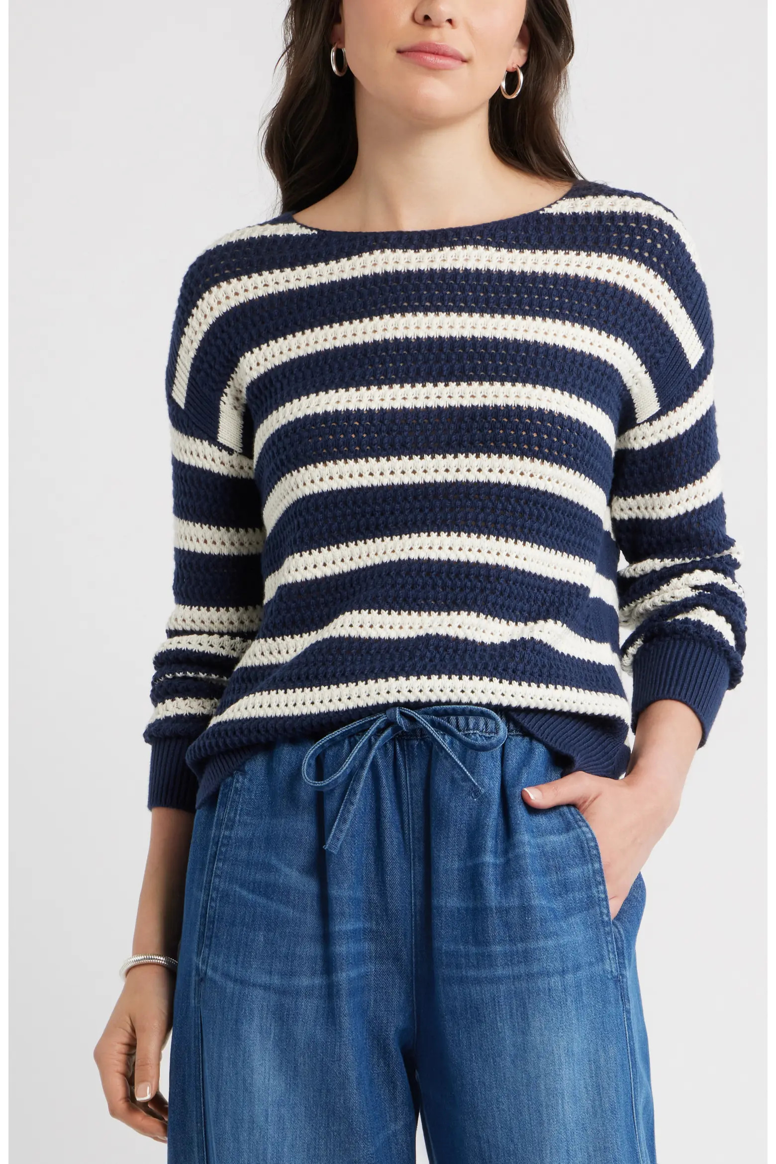 Open Stitch Cotton Blend Sweater (Women) | Nordstrom | Nordstrom