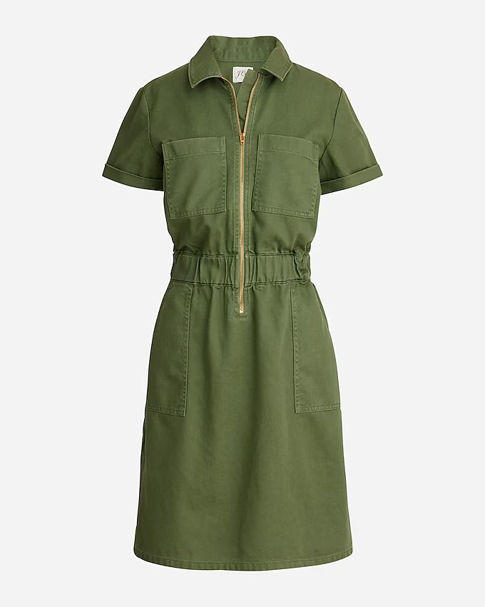 Zip-front chino dress | J.Crew US