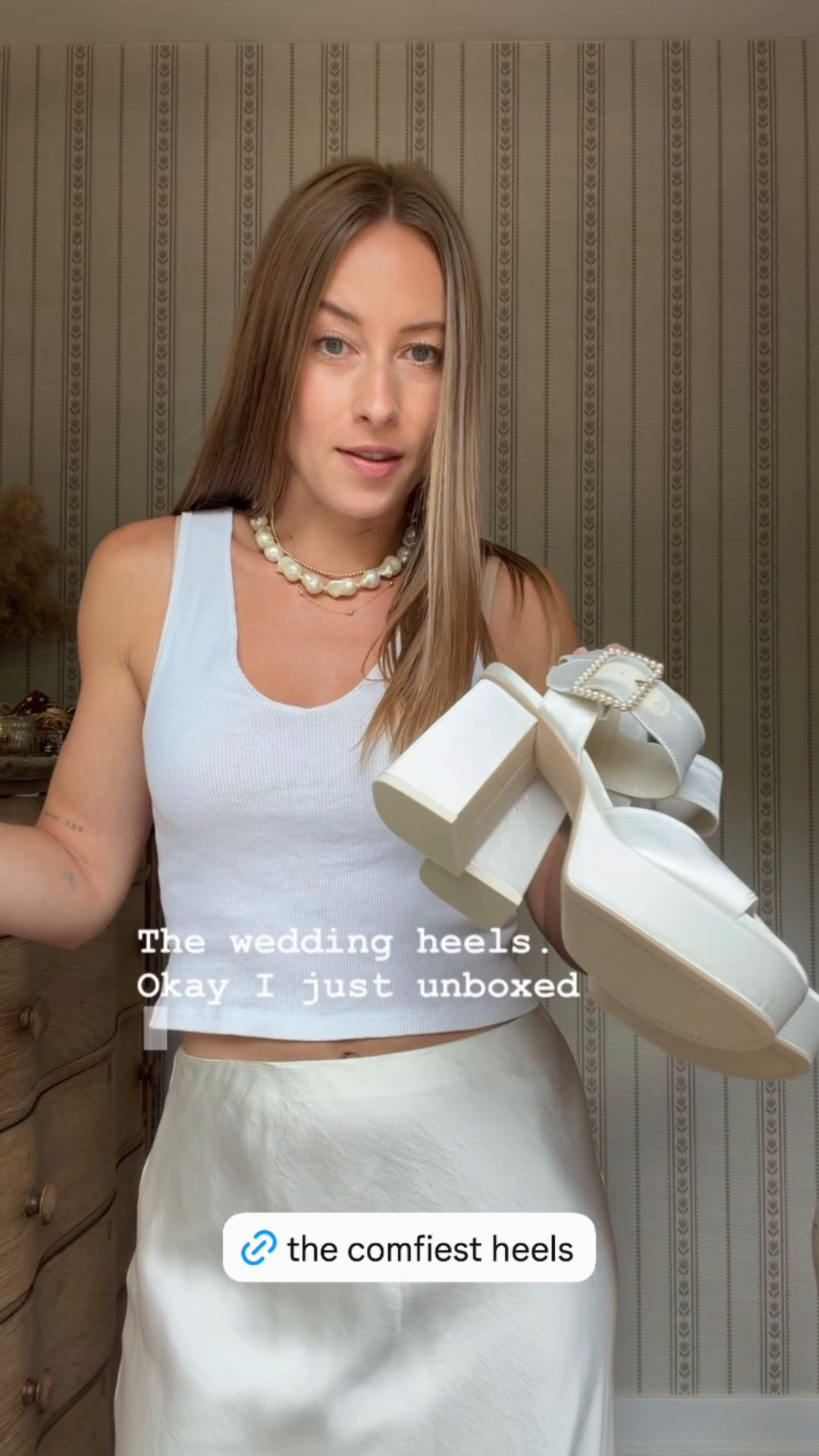 The Wedding Heels I Chose 🤍

I finally ordered my wedding heels, and I honestly couldn’t love them more. 🤍 I went with these satin pearl heels from Dolce Vita because they’re incredibly comfortable (which was my biggest priority), and I had a feeling they’d eventually sell out or be discontinued. I’m wearing my true size 7, and they’re easily some of the comfiest heels I’ve ever put on. Whether you’re a bride, wedding guest, or just looking for a beautiful pair of white heels, these are so worth considering. Everything is linked here ✨

#LTKWedding #LTKootd