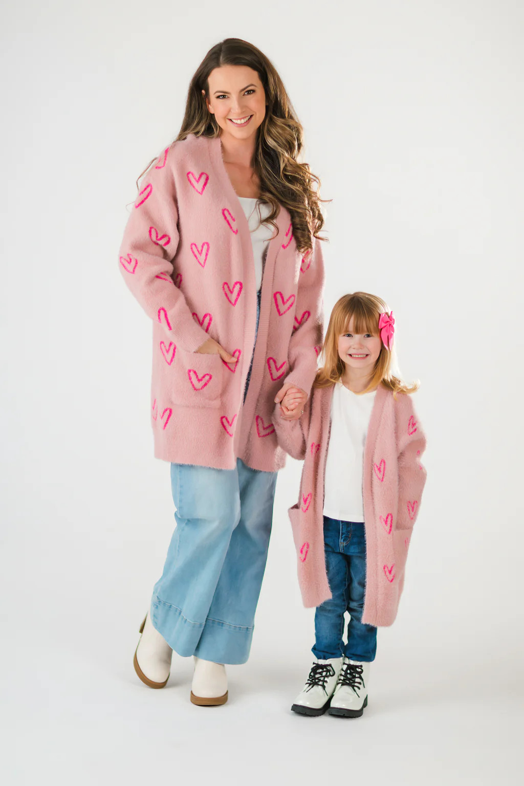 Mom & Me - Pink Heart Cardigan | Sparkle In Pink