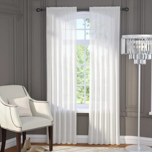Janell Solid Sheer Rod Pocket Curtain Panels (Set of 2) | Wayfair North America