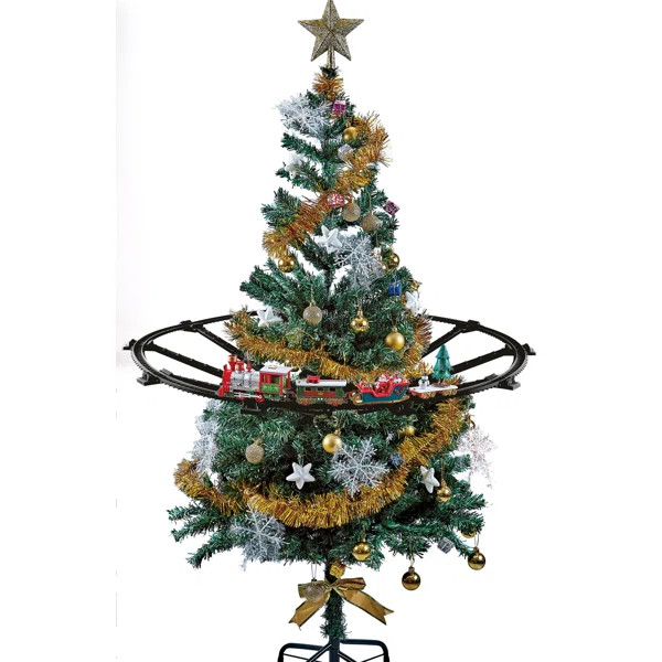 31pc Battery Operated Lighted and Animated Christmas Tree Train Set with Sound | Wayfair North America