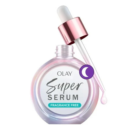 Olay Super Serum Night Repair 5-in-1 Lightweight Skin Cell Renewing Face Serum 1.0 fl oz Wrinkle Correcting Skin Care Treatment with Salicylic Acid Niacinamide Lactic Acid Glycerin Peptide | Walmart (US)