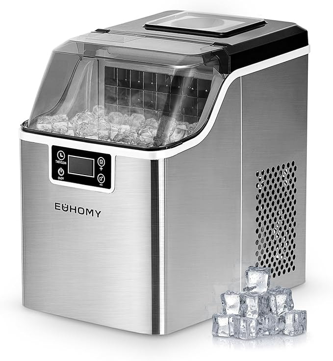 EUHOMY Ice Cube Maker Machine Countertop, 2 Ways to Add Water, 45Lbs/Day 24 Pcs Ready in 13 Mins, Se | Amazon (US)
