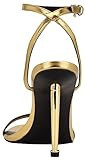 Nine West Women's Reina Heeled Sandal, Gold Metallic 710, 9.5 | Amazon (US)