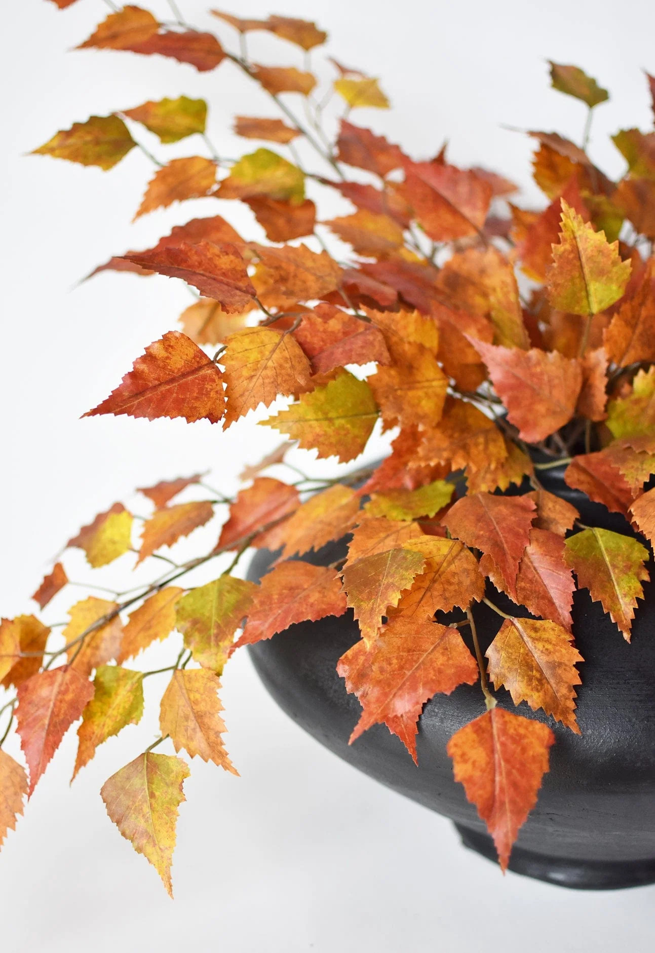26" Faux Birch Leaf Stem Red / Orange / Yellow | HouseFloral