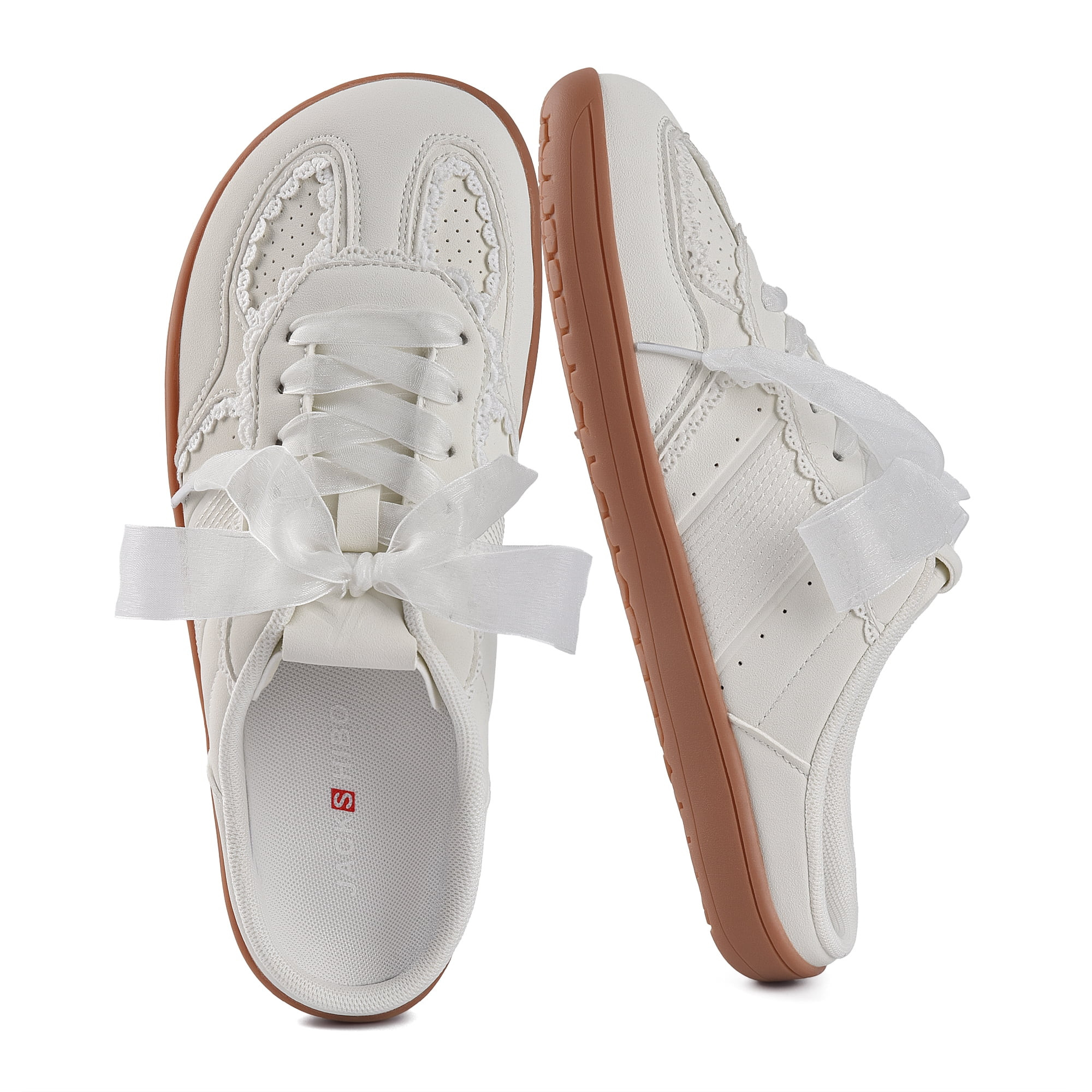 Women\u2019s Wide Toe Box Backless Slip-On Mule Sneakers, Zero-Drop Barefoot Shoes with Arch & Me... | Walmart (US)