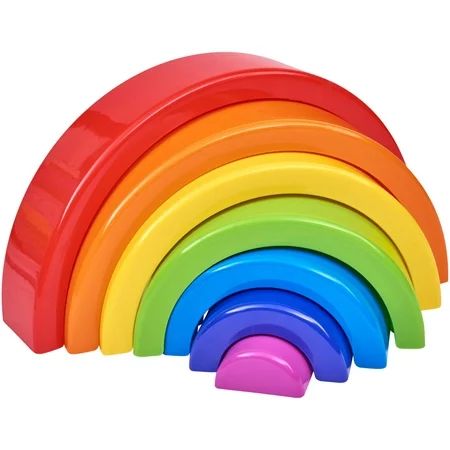 Spark. Create. Imagine. 7-Piece Rainbow Stacker Building Toy | Walmart (US)