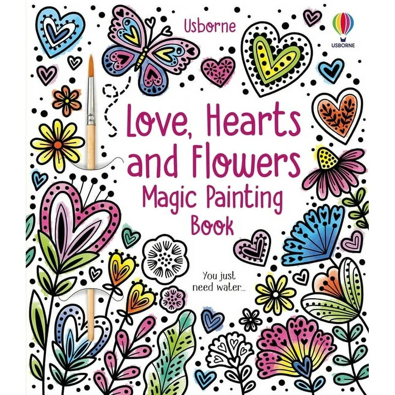 Magic Painting Books Love, Hearts and Flowers Magic Painting Book (Paperback) | Walmart (US)