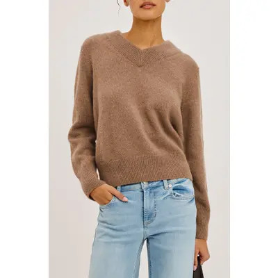 Rails Lidya V-Neck Sweater in Heather Camel at Nordstrom, Size 2X | Nordstrom