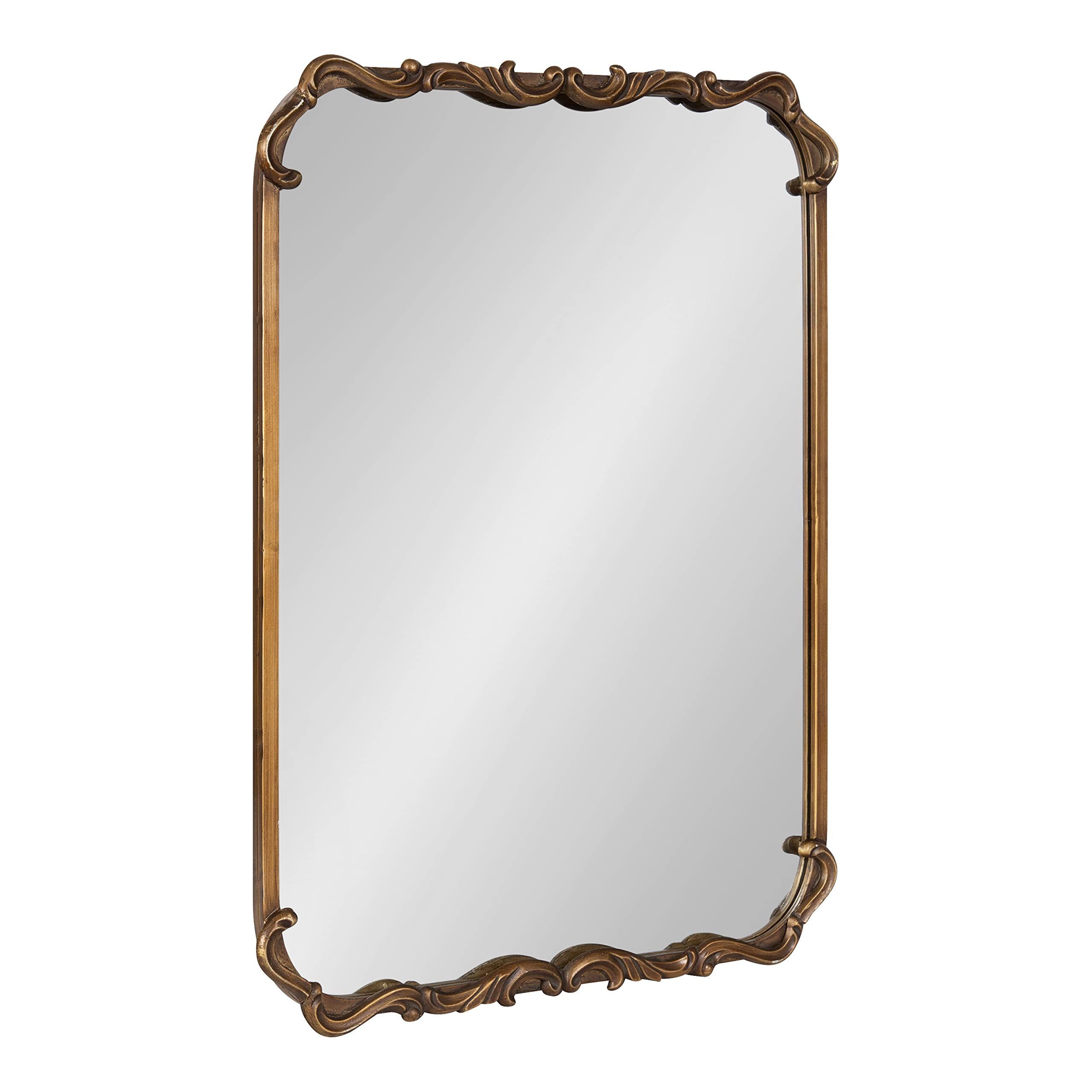 Kate and Laurel Brazelton Rounded Rectangle Ornate Traditional Mirror, 20 x 27, Gold, Ornamental ... | Amazon (US)