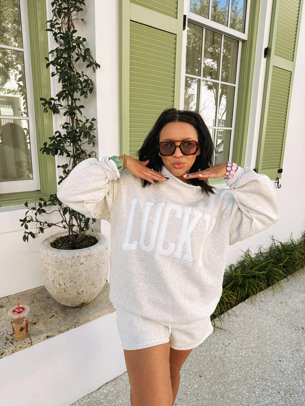 ETTA OG | lucky mock neck sweatshirt - ash | Etta+East