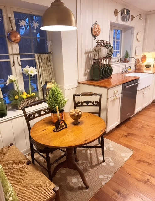 Winter mode in the kitchen, with just a little reminder of the holiday season by way of the blooming amaryllis and the string of Moravian stars in the window. 

 #LTKGiftGuide #LTKSeasonal #LTKHome