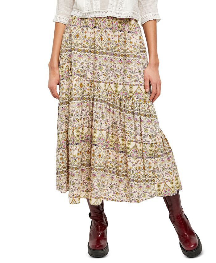 Free People All About The Tiers Printed Midi Skirt & Reviews - Skirts - Women - Macy's | Macys (US)