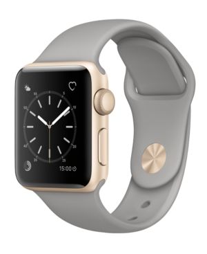 Apple Watch Series 2 38mm Gold-Tone Aluminum Case with Concrete Sport Band | Macys (US)