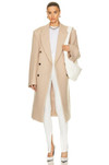 Click for more info about WARDROBE.NYC x Hailey Bieber HB Coat in Beige | FWRD