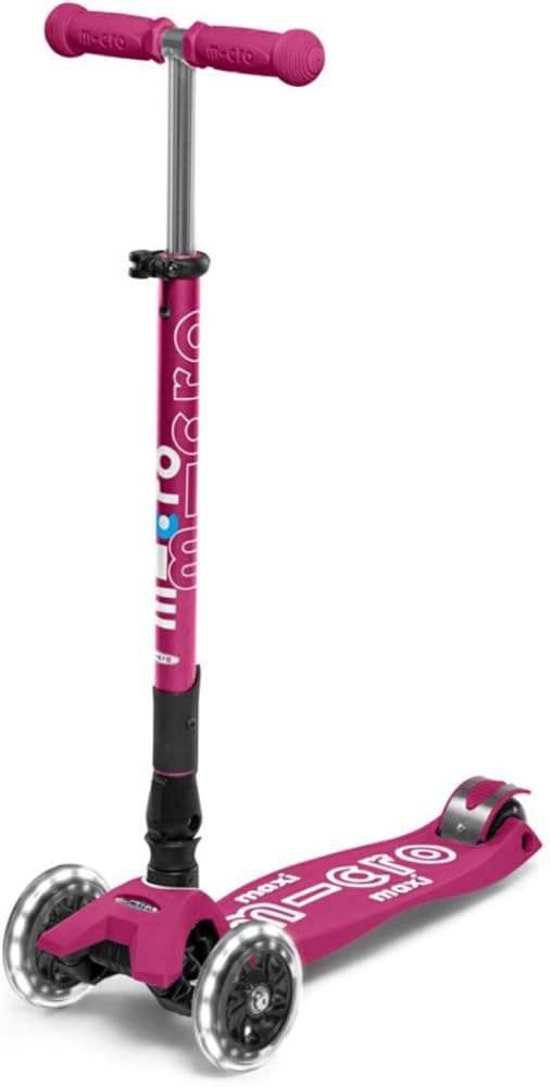 Micro Kickboard - Maxi Deluxe Foldable LED - Three Wheeled, Lean-to-Steer, Fold-to-Carry Swiss-De... | Amazon (US)