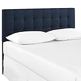 Modway Lily Tufted Linen Fabric Upholstered Full Headboard in Navy | Amazon (US)