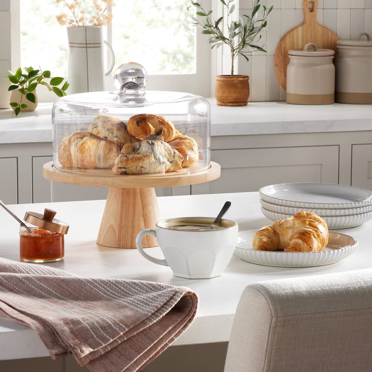 11.5" Wooden Cake Stand with Glass Cloche - Hearth & Hand™ with Magnolia | Target