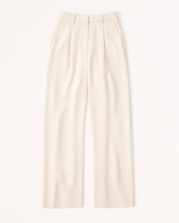 Premium Crepe Tailored Ultra Wide-Leg Pant | Abercrombie & Fitch (US)