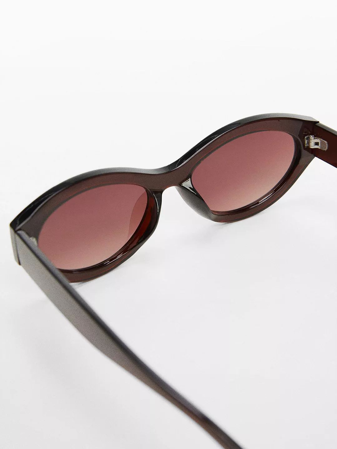 Mango Women's Marina Oval Sunglasses, Brown/Red Gradient | John Lewis (UK)