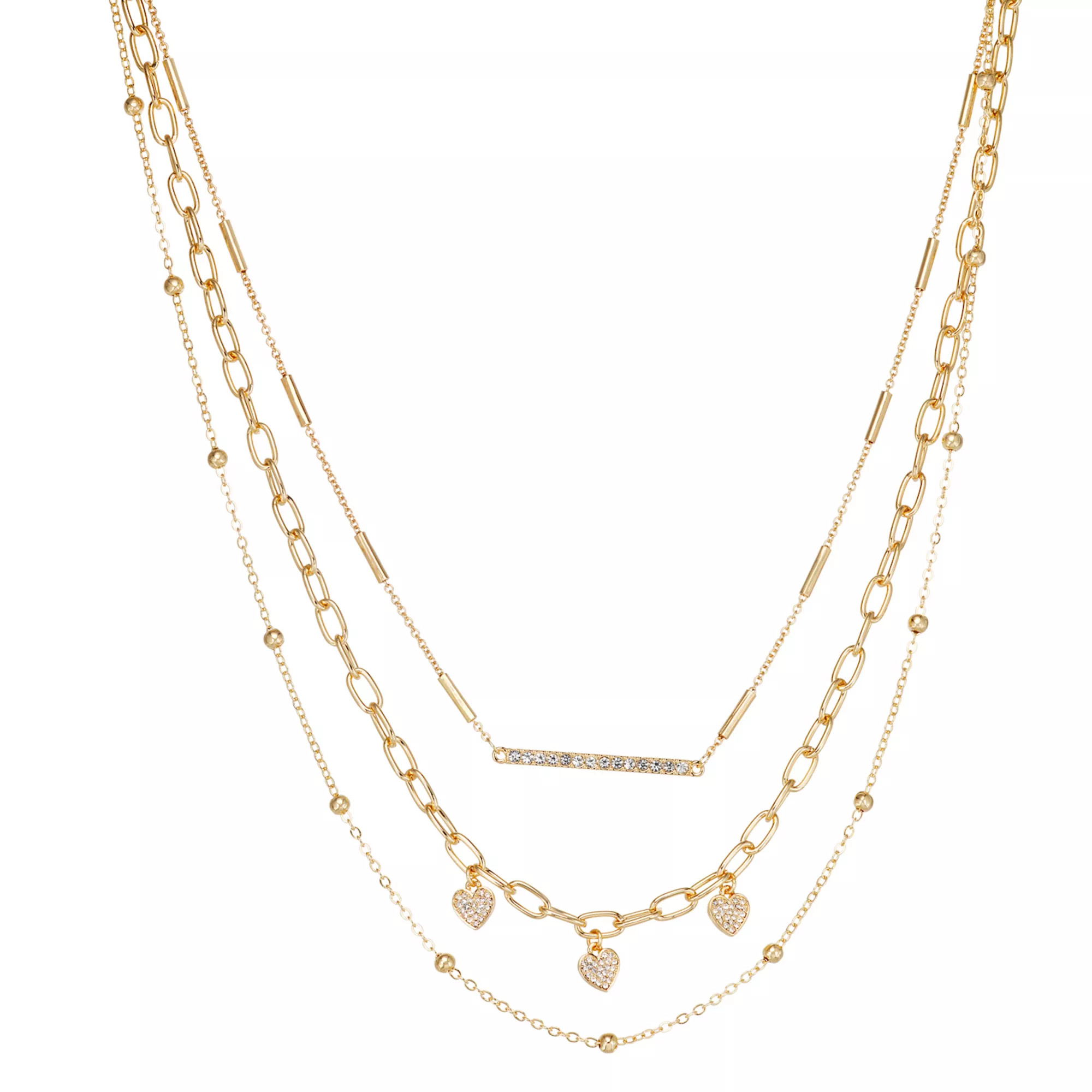 Simply Vera Vera Wang Gold Tone Chain Multistrand Necklace | Kohl's