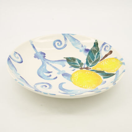 Multicolour Ceramic Lemon Pattern Shallow Bowl 33x33cm | TK Maxx