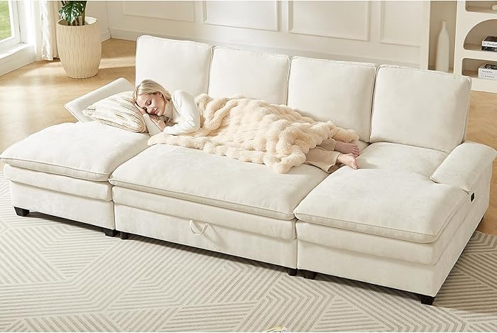 ONBRILL 108" Modular Sectional Sofa,U Shaped Sectional Couch with Movable Ottoman,Cloud Couches f... | Amazon (US)