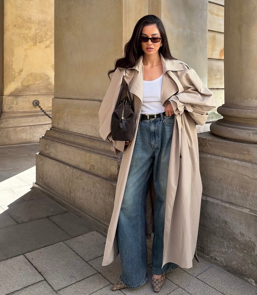 Trench coat
White t shirt
Jeans
Gucci pumps 

#LTKSpringSale #LTKFestival #LTKPetite