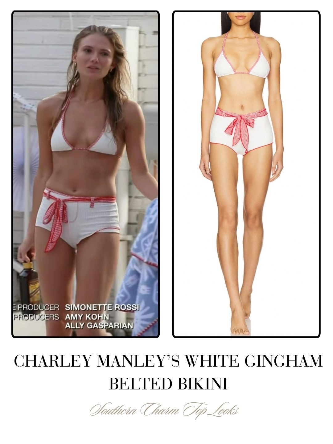 Charley Manely’s White Gingham Belted Bikini 