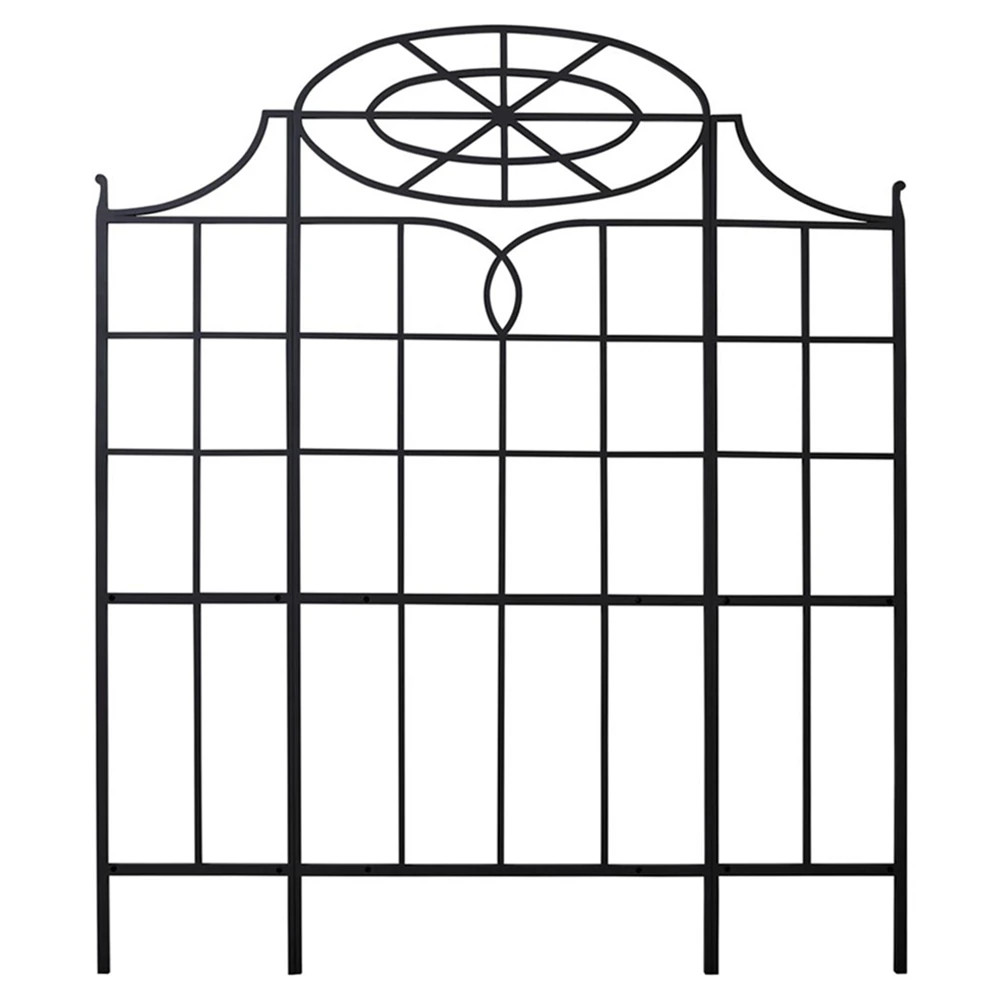 Theo French Country Black Aluminum Outdoor Trellis | Kathy Kuo Home