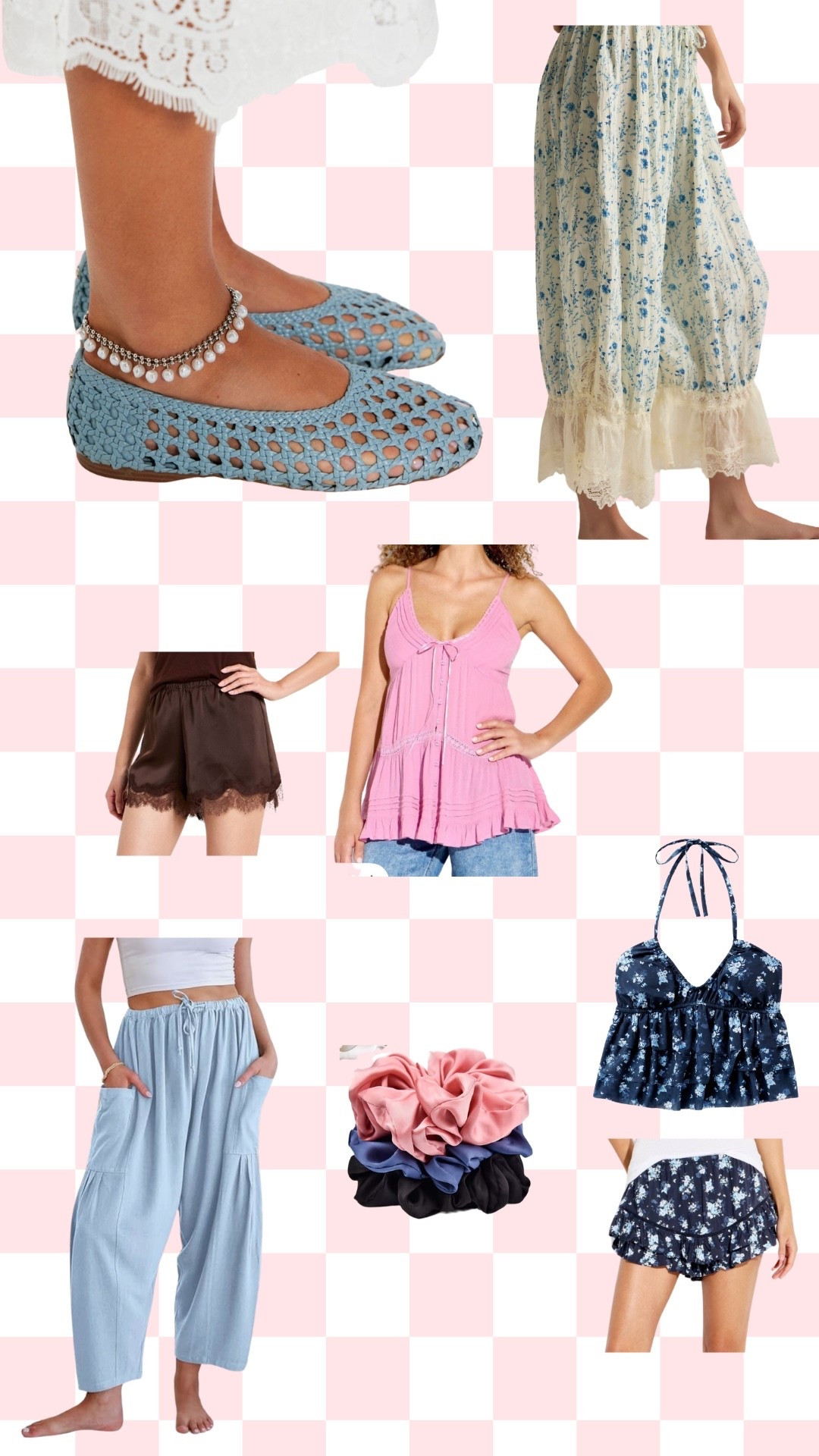 What are we wearing this spring/summer?! 

- woven flats (OG free people, and some dupes tagged as well)
- bloomer pants! I’m obsessed with these!
- lace trim shorts under tees/long sweaters
- boho tanks 
- free people dupe pants! These are my fav from Amazon
- cute ruffle short and tank sets 
- oversized scrunchies! To spice up those cute ponies this season 

#LTKFestival #LTKootd #LTKSaleAlert