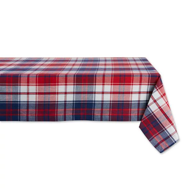 52" Red and Blue Americana Plaid Square Table Cloth | Walmart (US)