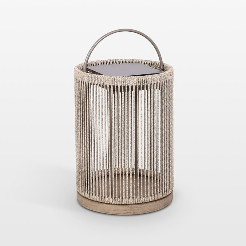 Alto Rope Outdoor Solar LED Lantern 17" | Crate & Barrel | Crate & Barrel