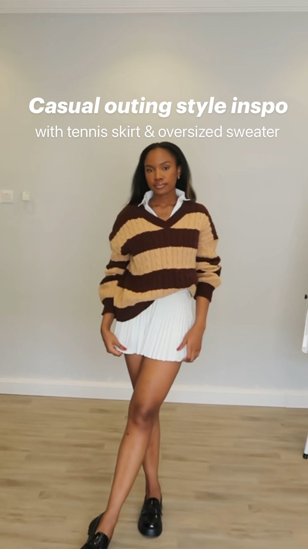 STYLE INSPO — a white tennis skirt with oversized sweater. A perfect fit for a casual outing 

#LTKSeasonal #LTKstyletip