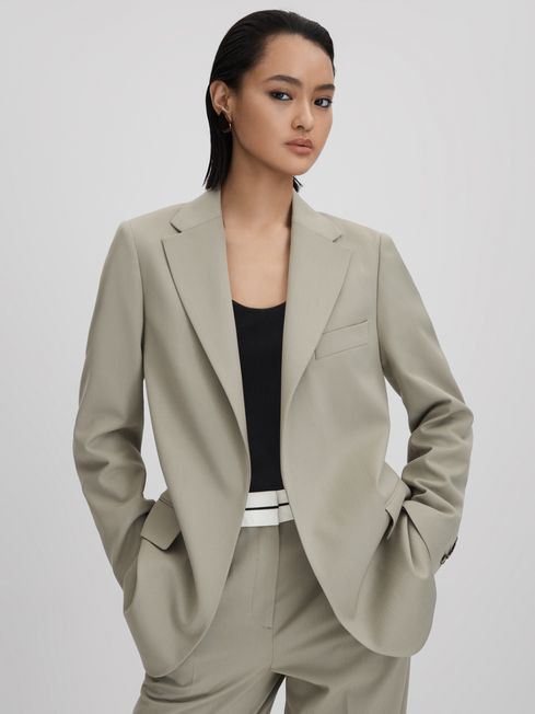 Wool Blend Single Breasted Suit Blazer | Reiss UK