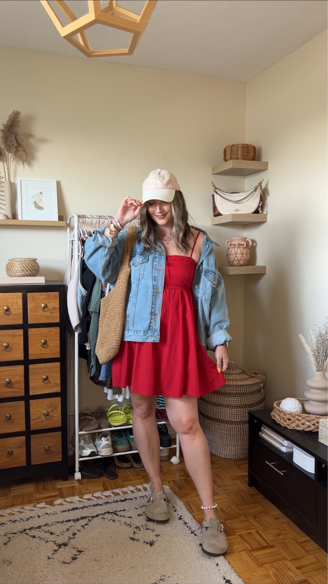Easy summer to fall transition outfit! Wearing my usual size L in the dress (has built in shorts and pockets!), sized up to XL in the denim jacket for an oversized fit. I’m a 9.5-10 shoe and wear a 40 in the Birkenstock clogs

#LTKdresses #LTKsale #LTKmidsize